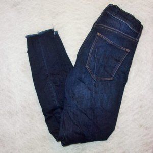 GAP True Skinny Ankle Jeans Size 25R Raw Hem
